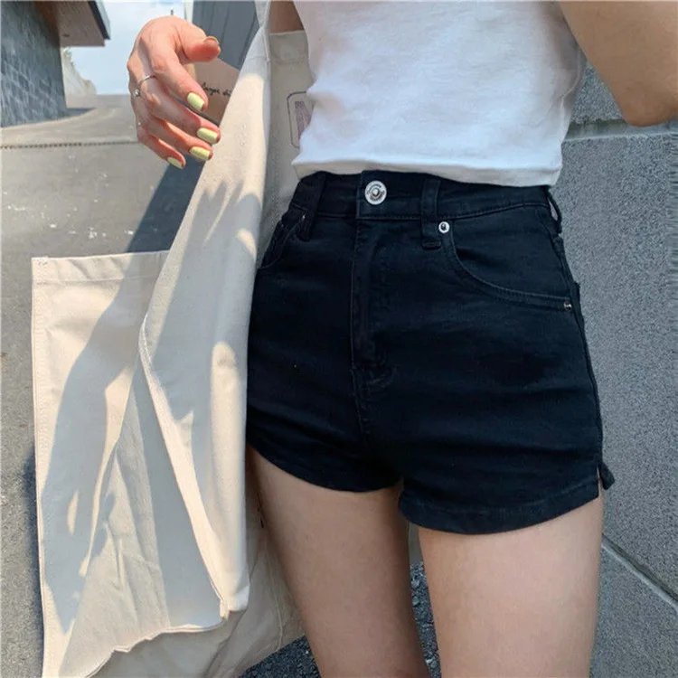 Women's Denim Shorts Casual High-Waisted Shorts Retro-Washed Button-Fly Sexy Hot Pants Tight-fitting Summer Shorts Women's Denim Shorts Casual High-Waisted Shorts Retro-Washed Button-Fly Sexy Hot Pants Tight-fitting Summer Shorts