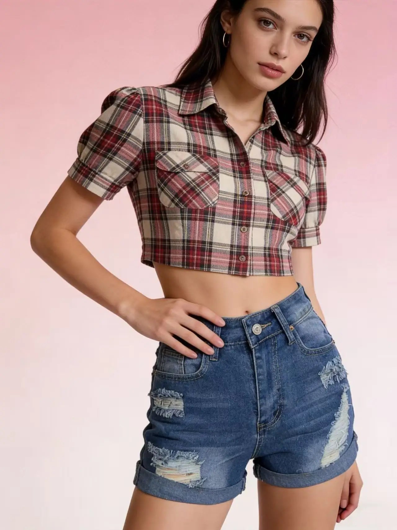 2026 Summer New Ripped Casual High Waist Women's Jeans Shorts