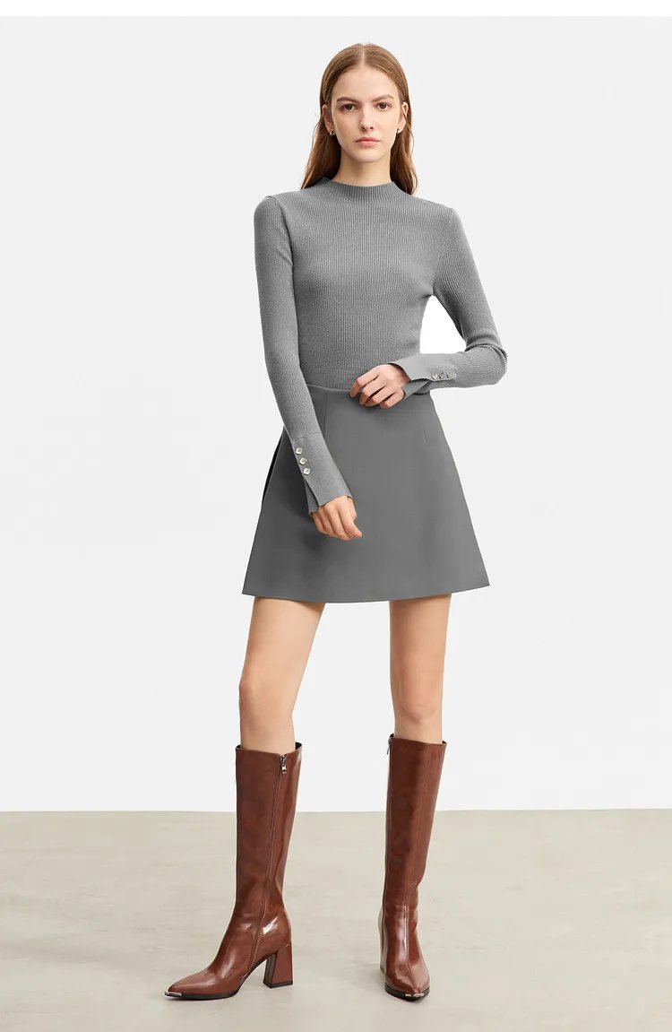 Amii Shorts Skirts Women's High Waist Versatile 2026 Spring New A-Line Skirt Shorts Office Loose Solid Women's Clothing 12343035