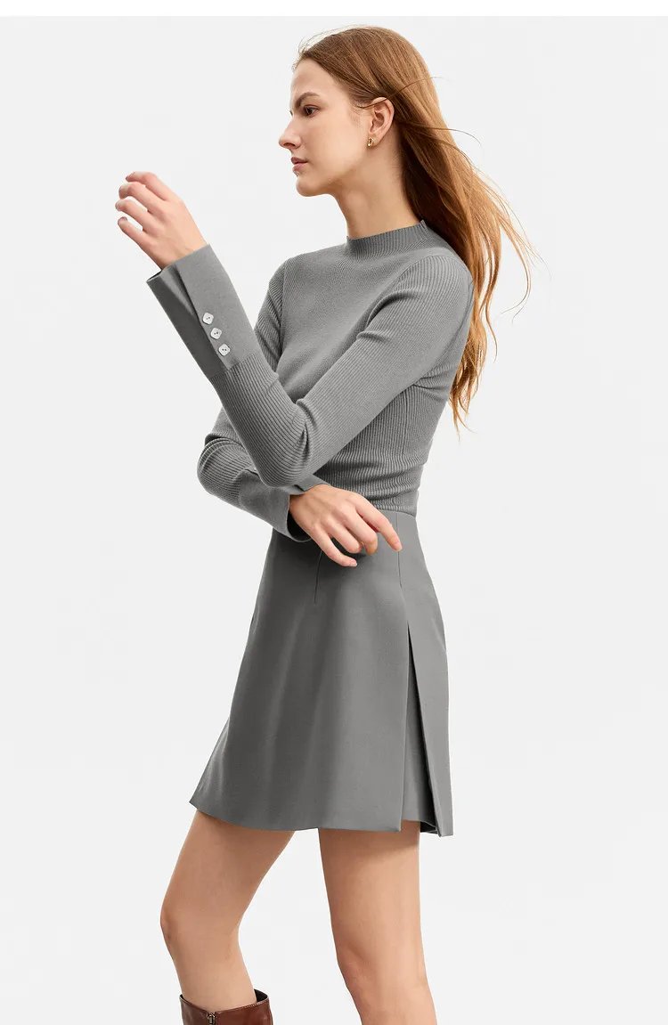 Amii Shorts Skirts Women's High Waist Versatile 2026 Spring New A-Line Skirt Shorts Office Loose Solid Women's Clothing 12343035