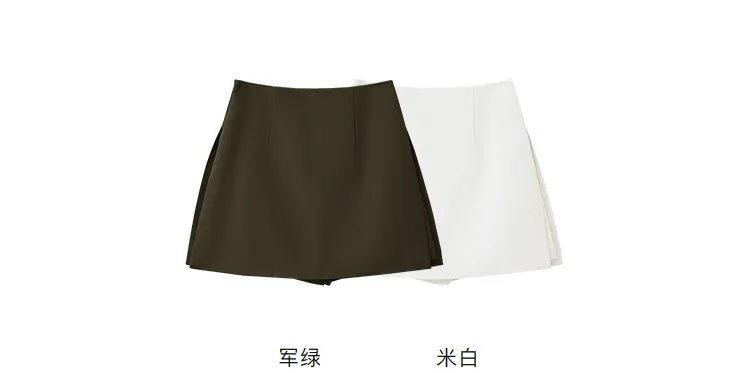 Amii Shorts Skirts Women's High Waist Versatile 2026 Spring New A-Line Skirt Shorts Office Loose Solid Women's Clothing 12343035