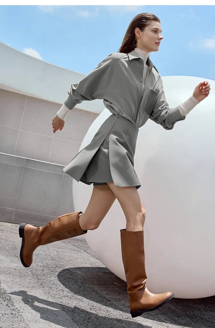 Amii Shorts Skirts Women's High Waist Versatile 2026 Spring New A-Line Skirt Shorts Office Loose Solid Women's Clothing 12343035