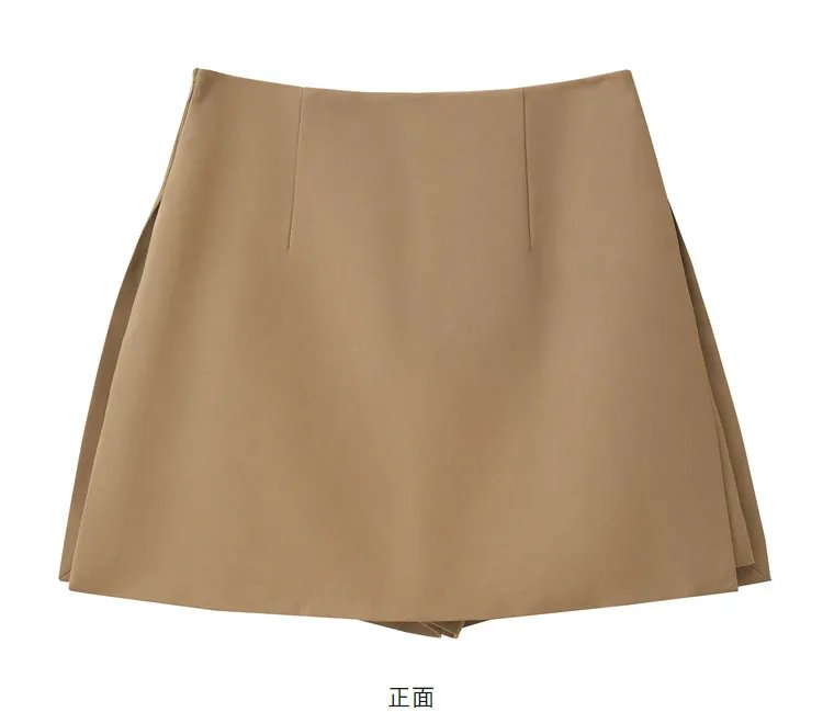 Amii Shorts Skirts Women's High Waist Versatile 2026 Spring New A-Line Skirt Shorts Office Loose Solid Women's Clothing 12343035