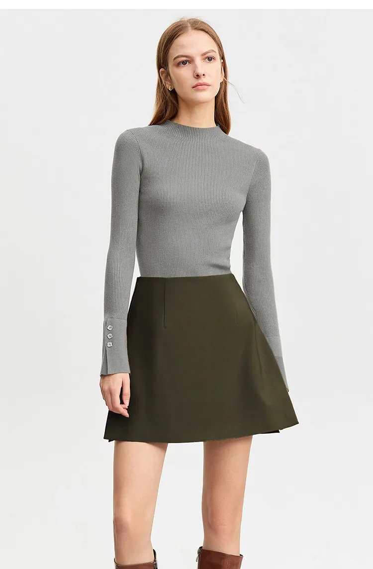 Amii Shorts Skirts Women's High Waist Versatile 2026 Spring New A-Line Skirt Shorts Office Loose Solid Women's Clothing 12343035