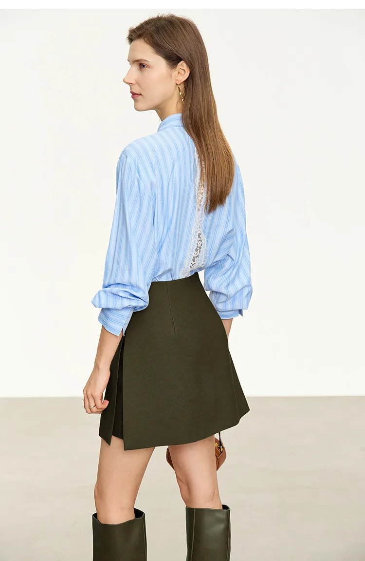 Amii Shorts Skirts Women's High Waist Versatile 2026 Spring New A-Line Skirt Shorts Office Loose Solid Women's Clothing 12343035