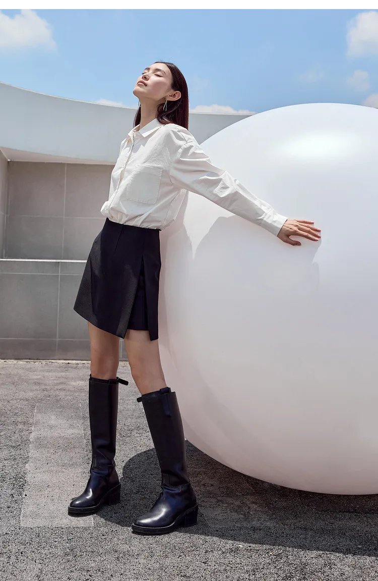 Amii Shorts Skirts Women's High Waist Versatile 2026 Spring New A-Line Skirt Shorts Office Loose Solid Women's Clothing 12343035