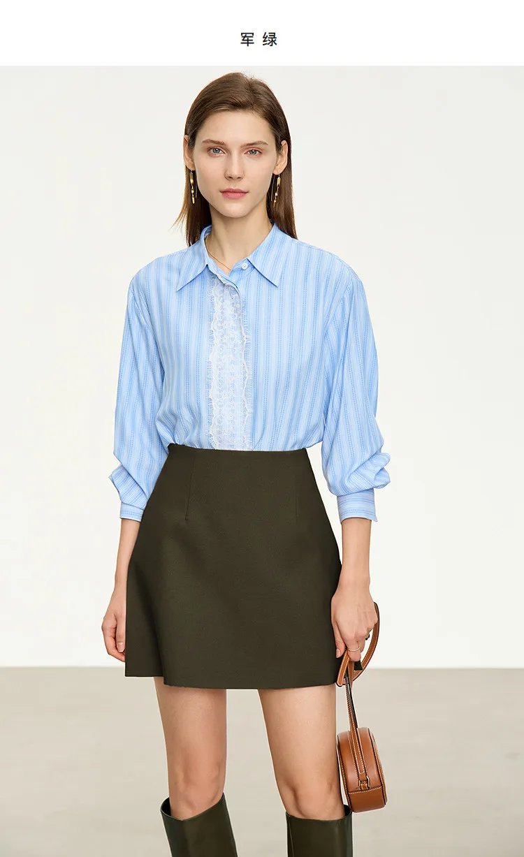 Amii Shorts Skirts Women's High Waist Versatile 2026 Spring New A-Line Skirt Shorts Office Loose Solid Women's Clothing 12343035