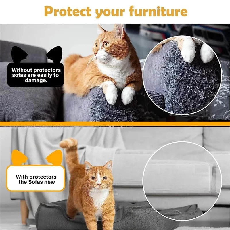 Cat Scratch Deterrent Tape Furniture Protectors From Cats Transparent Self-Adhesive Pet Training Tape for Sofa Furniture Sticker Cat Scratch Deterrent Tape Furniture Protectors From Cats Transparent Self-Adhesive Pet Training Tape for Sofa Furniture Sticker