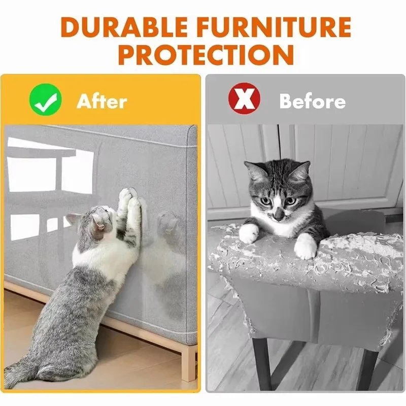 Cat Scratch Deterrent Tape Furniture Protectors From Cats Transparent Self-Adhesive Pet Training Tape for Sofa Furniture Sticker Cat Scratch Deterrent Tape Furniture Protectors From Cats Transparent Self-Adhesive Pet Training Tape for Sofa Furniture Sticker