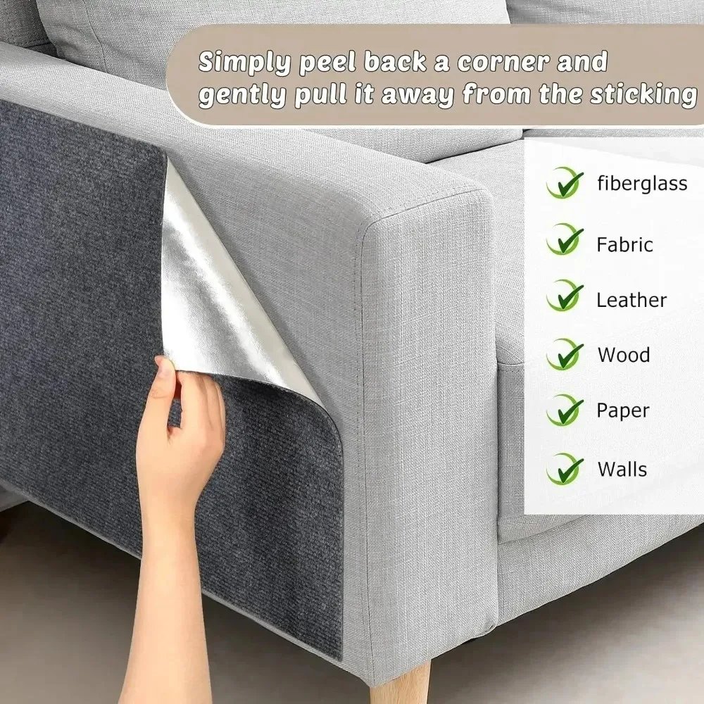 Trimmable Cat Scratcher Sofa Protector Cats Scratcher Pad Board Protection Self-adhesive Carpet DIY Cat Scratch Mat
