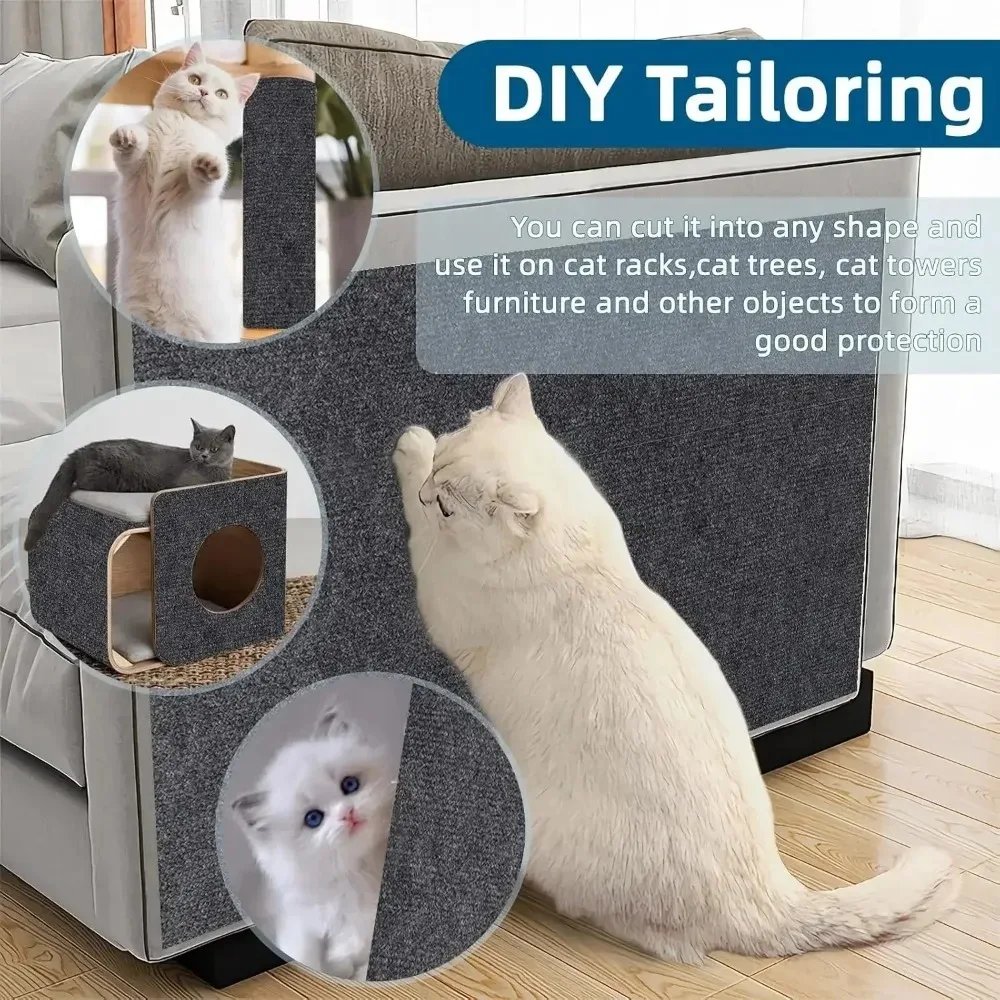 Trimmable Cat Scratcher Sofa Protector Cats Scratcher Pad Board Protection Self-adhesive Carpet DIY Cat Scratch Mat