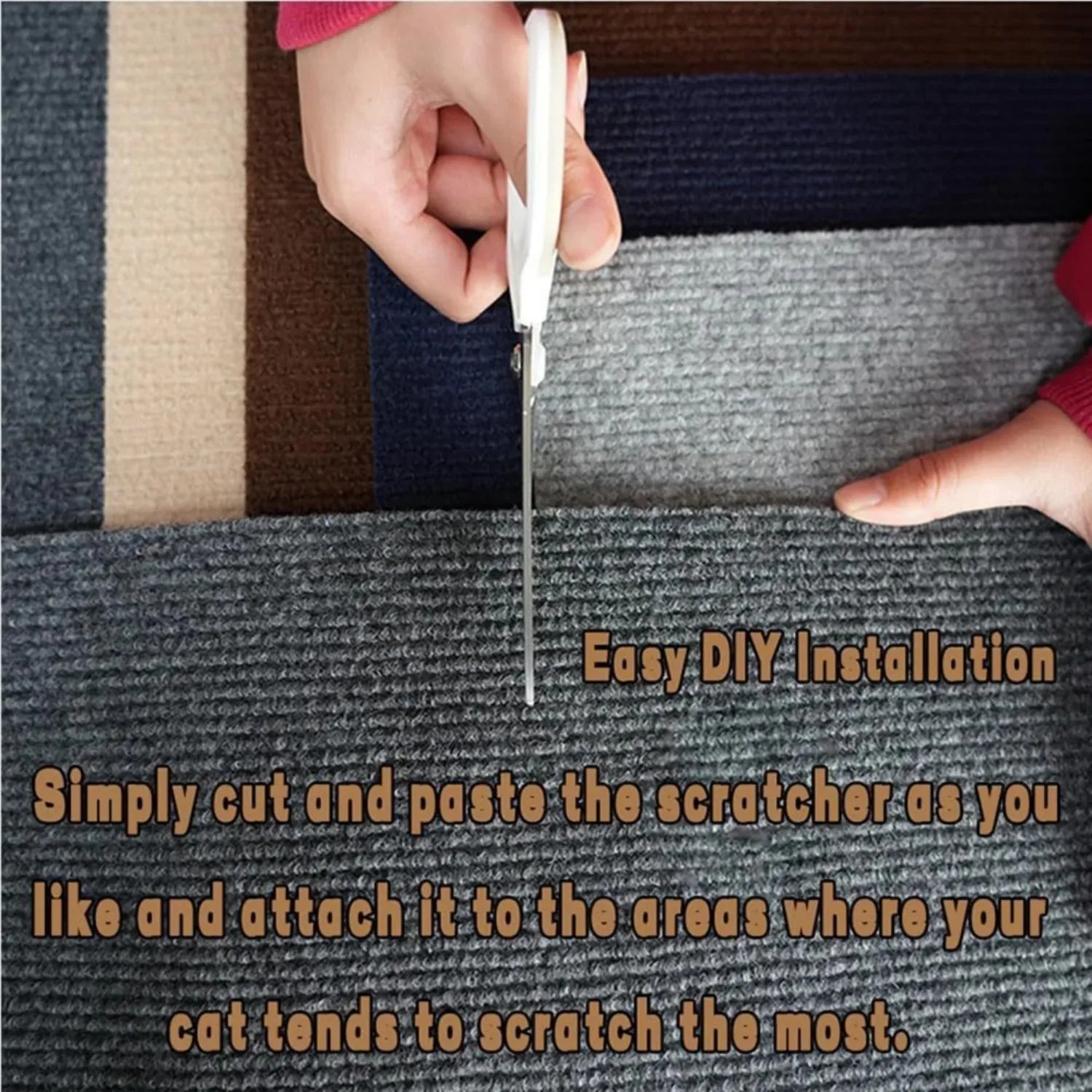 Wall Self-Adhesive Anti Cat Scratch Sofa DIY Cats Scratch Protection Paws Sharpen Trimmable Carpet Cats Scratch Board