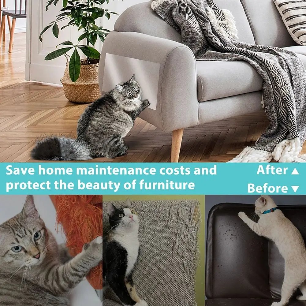 1Roll Anti Cat Scratch Furniture Protector Peelable Self-Adhesive Cat Training Protectors Tape Couch Guard Pads Stickers 1Roll Anti Cat Scratch Furniture Protector Peelable Self-Adhesive Cat Training Protectors Tape Couch Guard Pads Stickers