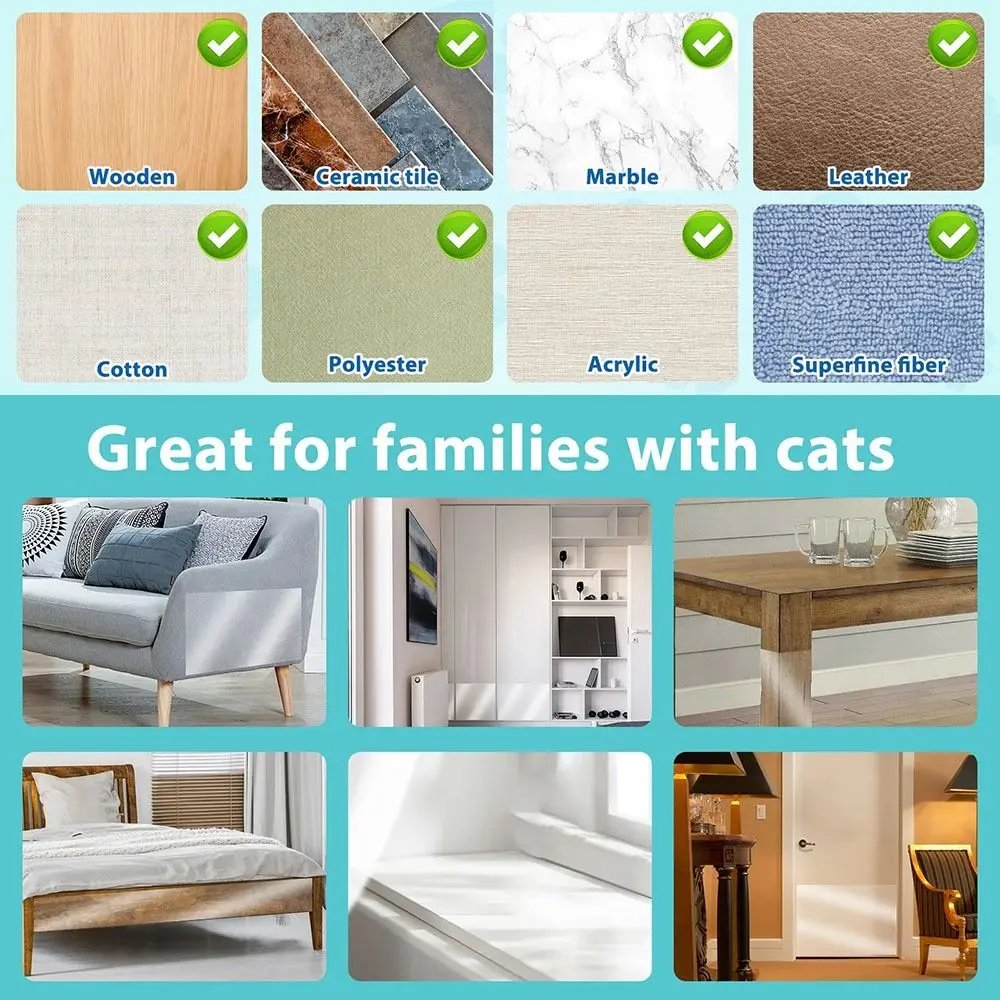 1Roll Anti Cat Scratch Furniture Protector Peelable Self-Adhesive Cat Training Protectors Tape Couch Guard Pads Stickers 1Roll Anti Cat Scratch Furniture Protector Peelable Self-Adhesive Cat Training Protectors Tape Couch Guard Pads Stickers