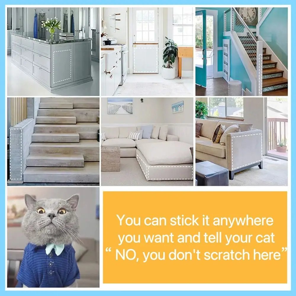 1Roll Anti Cat Scratch Furniture Protector Peelable Self-Adhesive Cat Training Protectors Tape Couch Guard Pads Stickers 1Roll Anti Cat Scratch Furniture Protector Peelable Self-Adhesive Cat Training Protectors Tape Couch Guard Pads Stickers