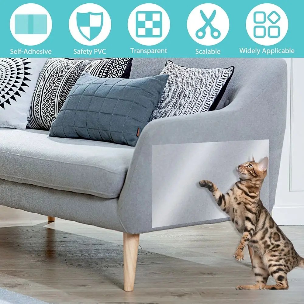 1Roll Anti Cat Scratch Furniture Protector Peelable Self-Adhesive Cat Training Protectors Tape Couch Guard Pads Stickers 1Roll Anti Cat Scratch Furniture Protector Peelable Self-Adhesive Cat Training Protectors Tape Couch Guard Pads Stickers