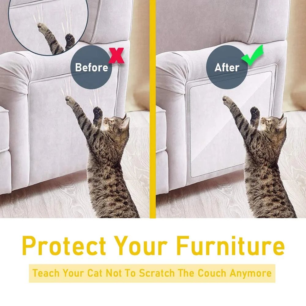 45x300cm Anti Cat Scratch Furniture Protector Self-Adhesive Peelable Cat Training Protectors PVC Transparent Tape for Couch Sofa