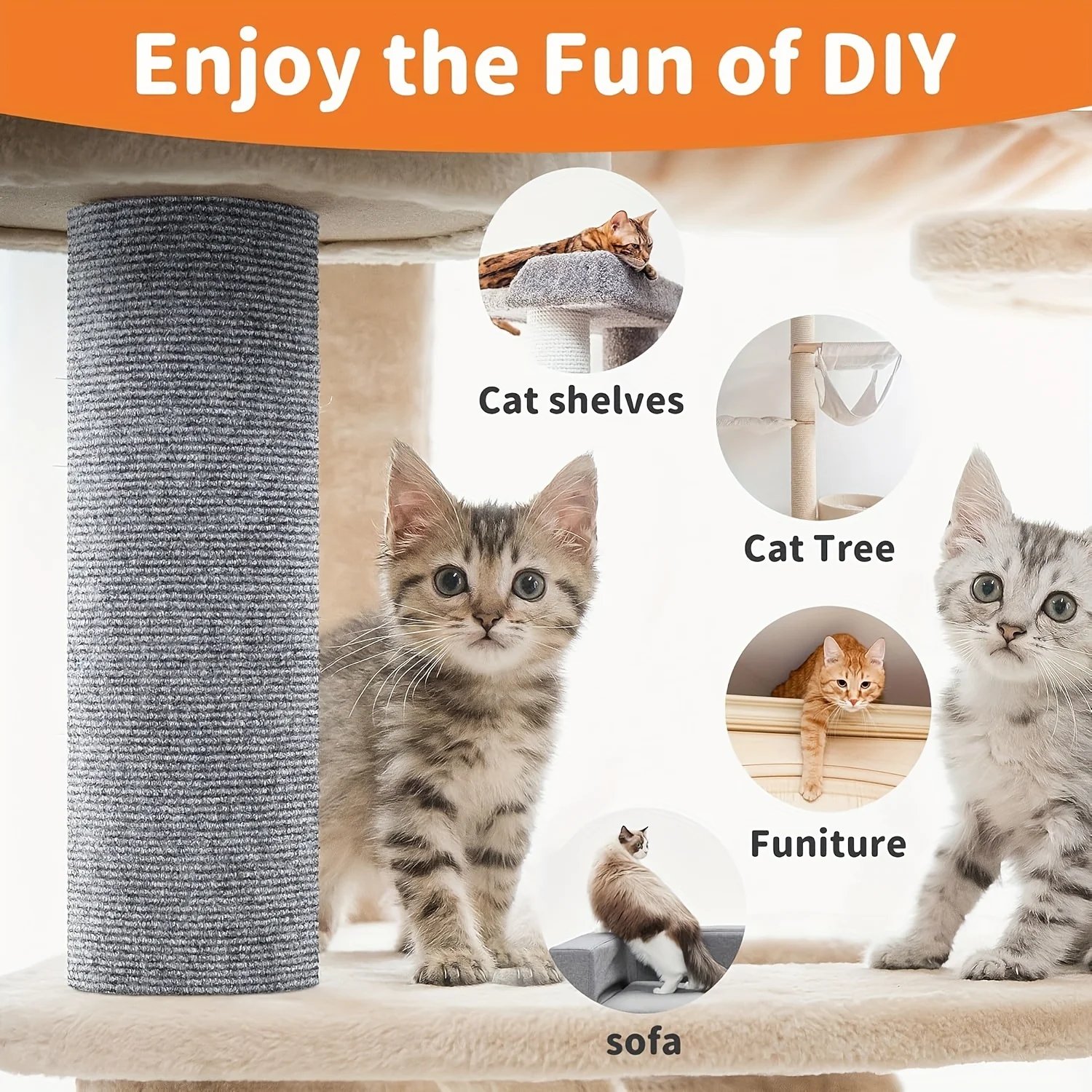 Trimable Cat Furniture Protector,Equipped with self-adhesive scratch pads,Protect the Sofa、Door and Cat Tree Stand Safe from Cla Trimable Cat Furniture Protector,Equipped with self-adhesive scratch pads,Protect the Sofa、Door and Cat Tree Stand Safe from Cla