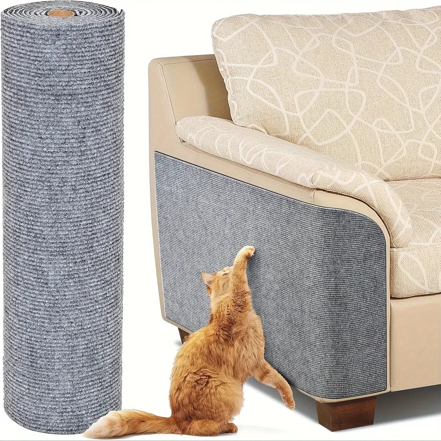 Trimable Cat Furniture Protector,Equipped with self-adhesive scratch pads,Protect the Sofa、Door and Cat Tree Stand Safe from Cla Trimable Cat Furniture Protector,Equipped with self-adhesive scratch pads,Protect the Sofa、Door and Cat Tree Stand Safe from Cla