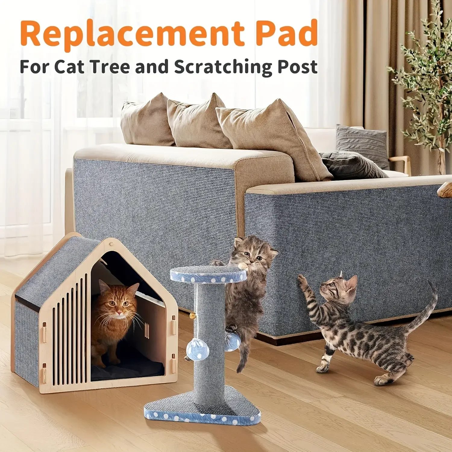Trimable Cat Furniture Protector,Equipped with self-adhesive scratch pads,Protect the Sofa、Door and Cat Tree Stand Safe from Cla Trimable Cat Furniture Protector,Equipped with self-adhesive scratch pads,Protect the Sofa、Door and Cat Tree Stand Safe from Cla