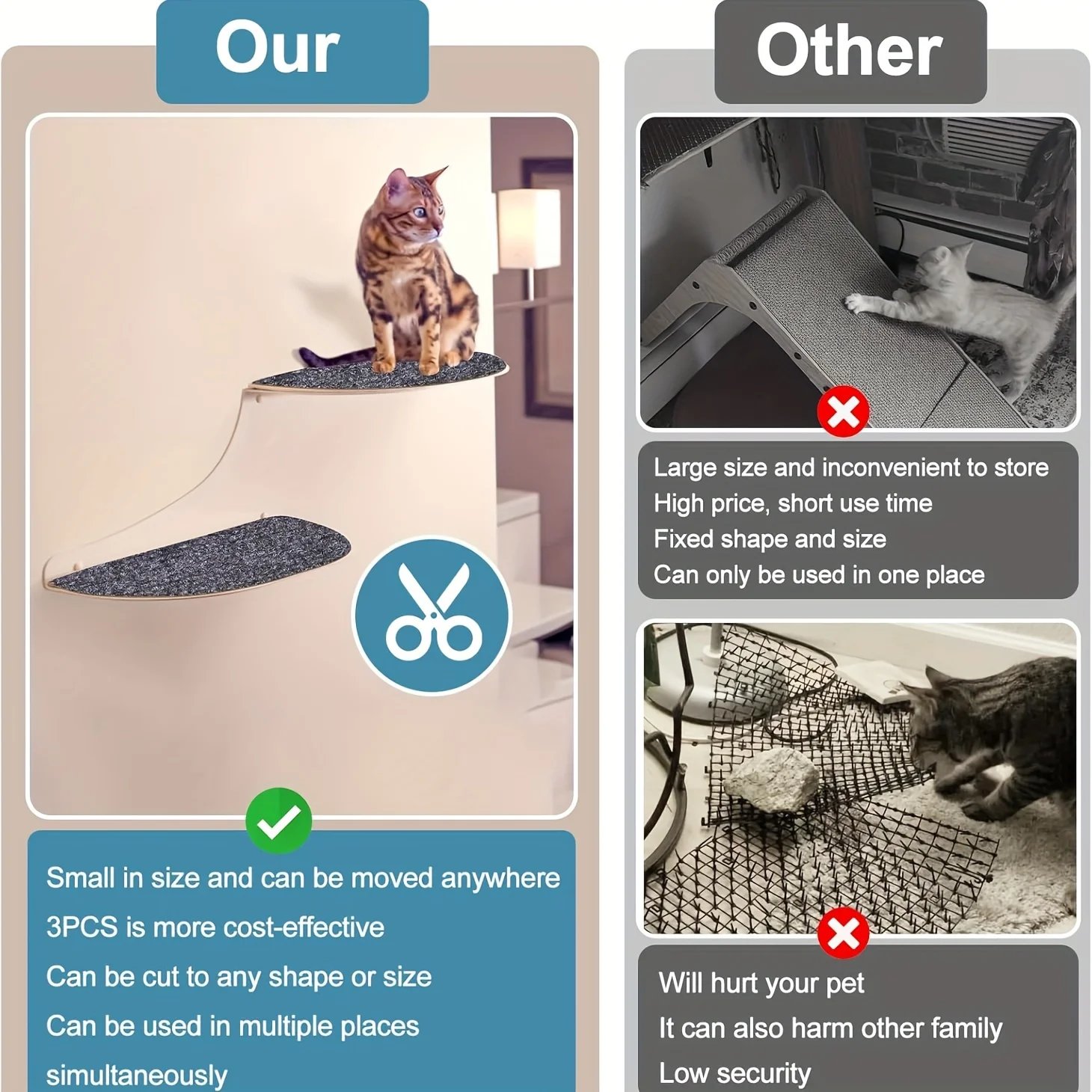 Trimable Cat Furniture Protector,Equipped with self-adhesive scratch pads,Protect the Sofa、Door and Cat Tree Stand Safe from Cla Trimable Cat Furniture Protector,Equipped with self-adhesive scratch pads,Protect the Sofa、Door and Cat Tree Stand Safe from Cla