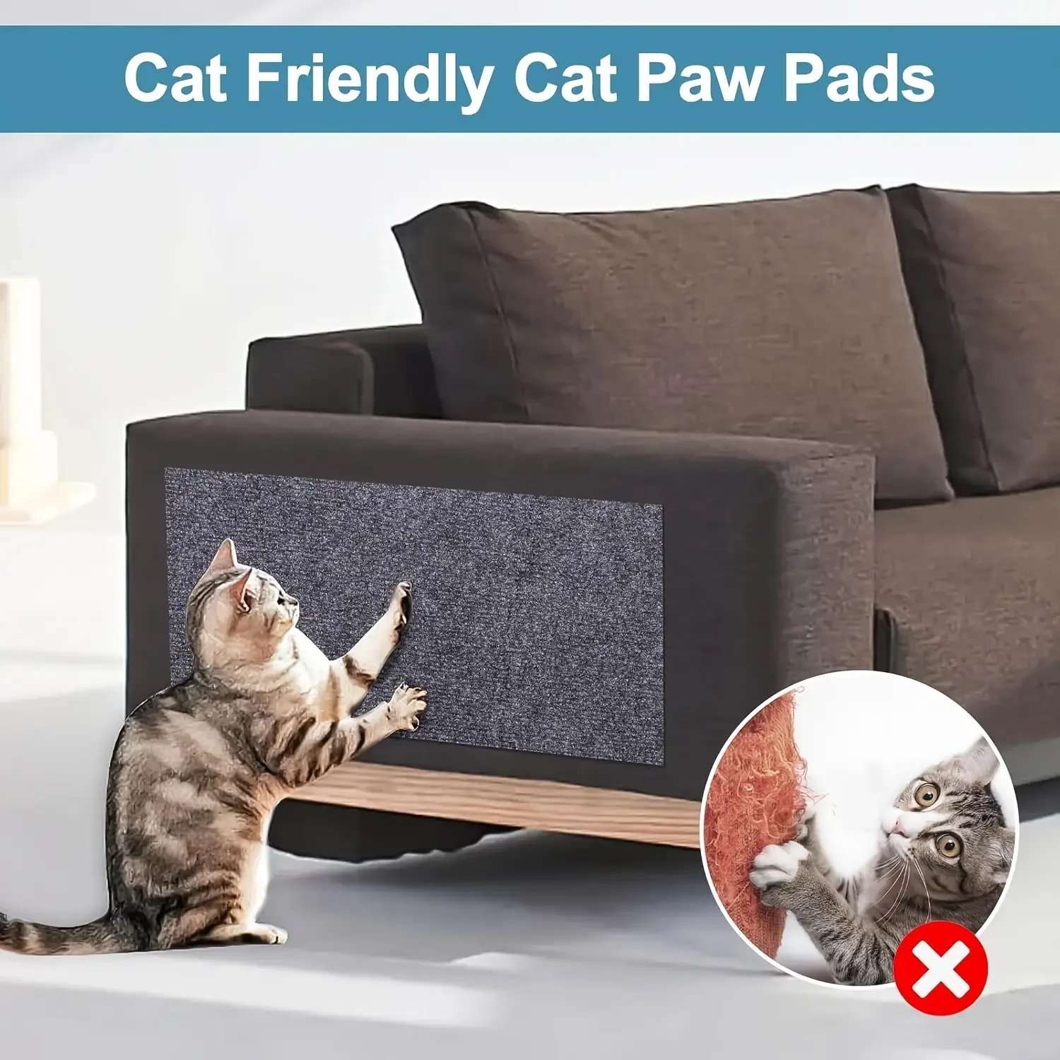 Trimable Cat Furniture Protector,Equipped with self-adhesive scratch pads,Protect the Sofa、Door and Cat Tree Stand Safe from Cla Trimable Cat Furniture Protector,Equipped with self-adhesive scratch pads,Protect the Sofa、Door and Cat Tree Stand Safe from Cla
