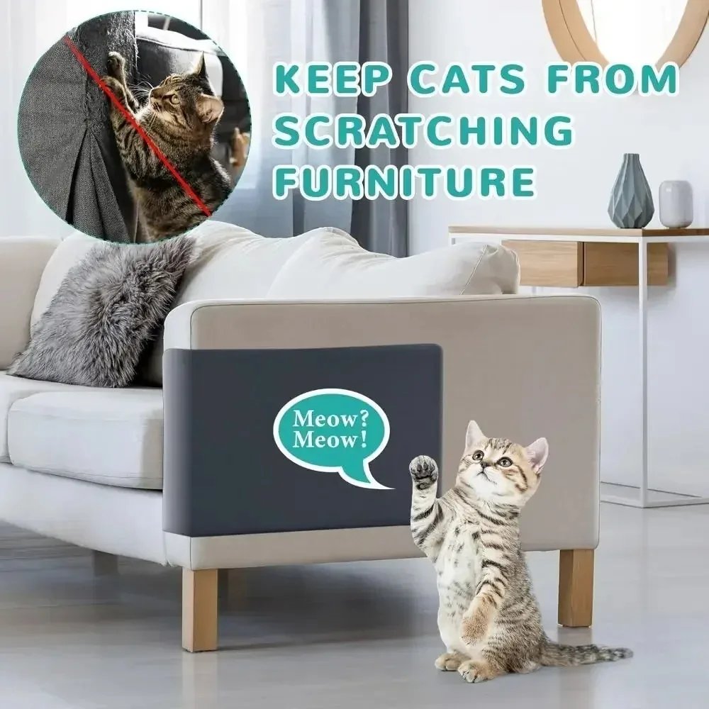 40x300cm Cat Scratcher Sofa Protector Cats Scratcher Pad Board Protection Trimmable Self-adhesive Carpet DIY Cat Scratch Mat