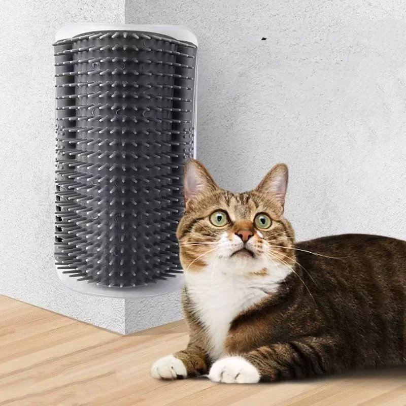 Cat Massage Tool Pet Hair Removal Massage Comb Wall Corner Self Cleaning Rubbing Brush Cats Toys Pet Beauty Supplies