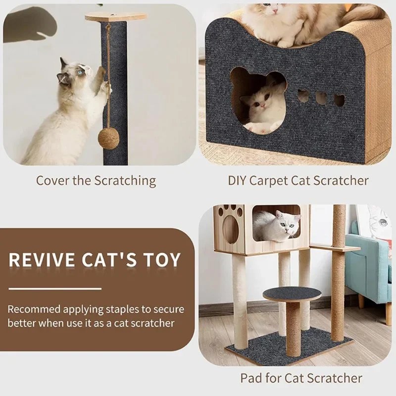 Trimmable Cat Scratching Mat Cat Scratcher Sofa Tape Scratching Post Self-adhesive Carpet Cats Scratch Board Cat Accessories
