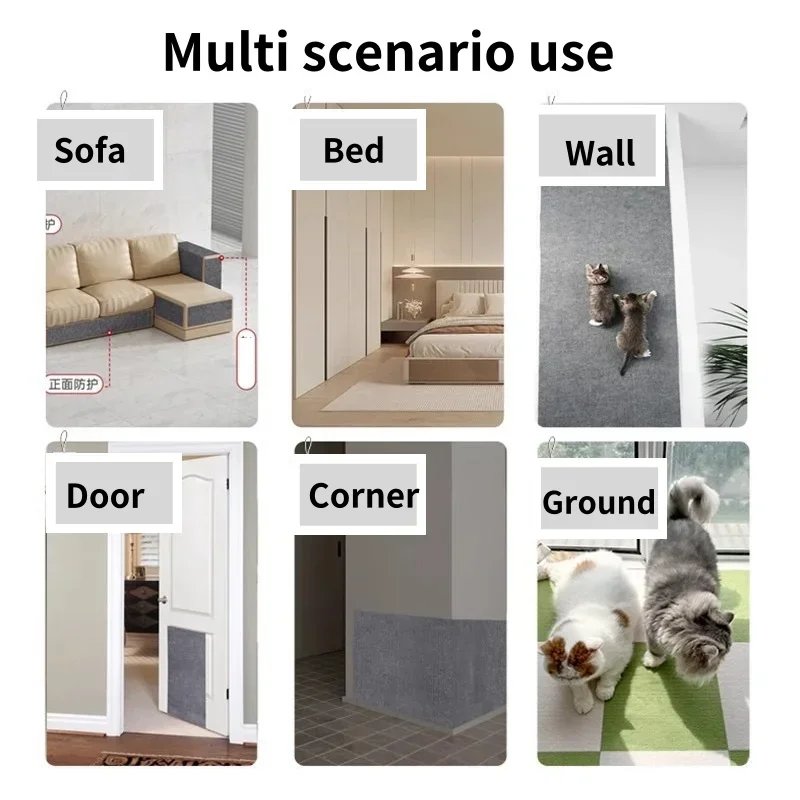 Trimmable Cat Scratching Mat Cat Scratcher Sofa Tape Scratching Post Self-adhesive Carpet Cats Scratch Board Cat Accessories