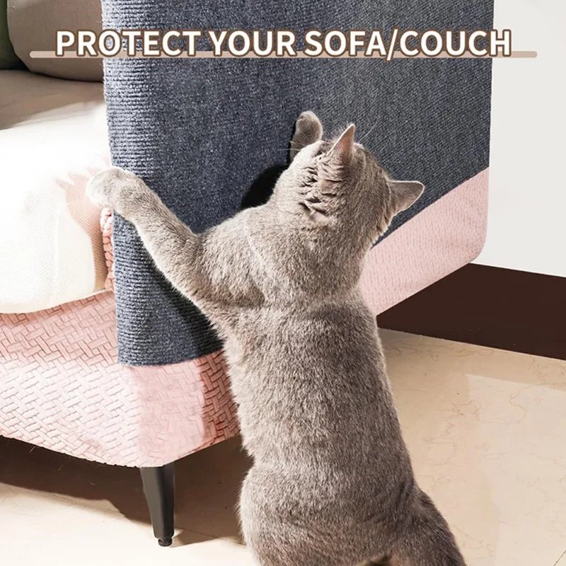 Trimmable Cat Scratching Mat Cat Scratcher Sofa Tape Scratching Post Self-adhesive Carpet Cats Scratch Board Cat Accessories