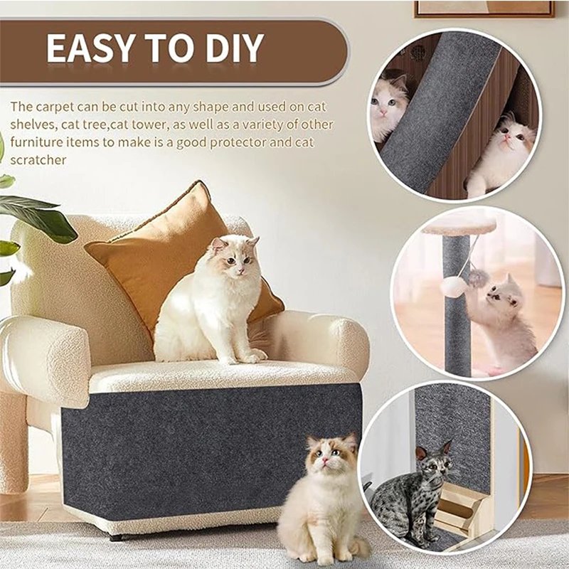 Trimmable Cat Scratching Mat Cat Scratcher Sofa Tape Scratching Post Self-adhesive Carpet Cats Scratch Board Cat Accessories