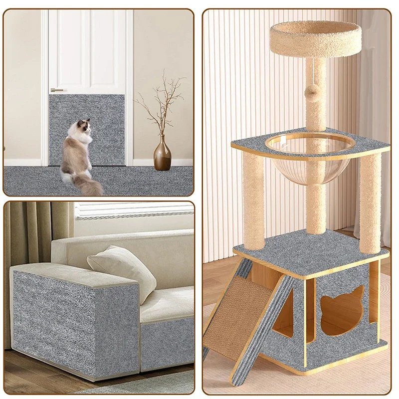 Trimmable Cat Scratching Mat Cat Scratcher Sofa Tape Scratching Post Self-adhesive Carpet Cats Scratch Board Cat Accessories