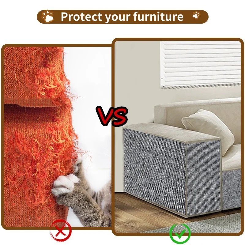 Trimmable Cat Scratching Mat Cat Scratcher Sofa Tape Scratching Post Self-adhesive Carpet Cats Scratch Board Cat Accessories