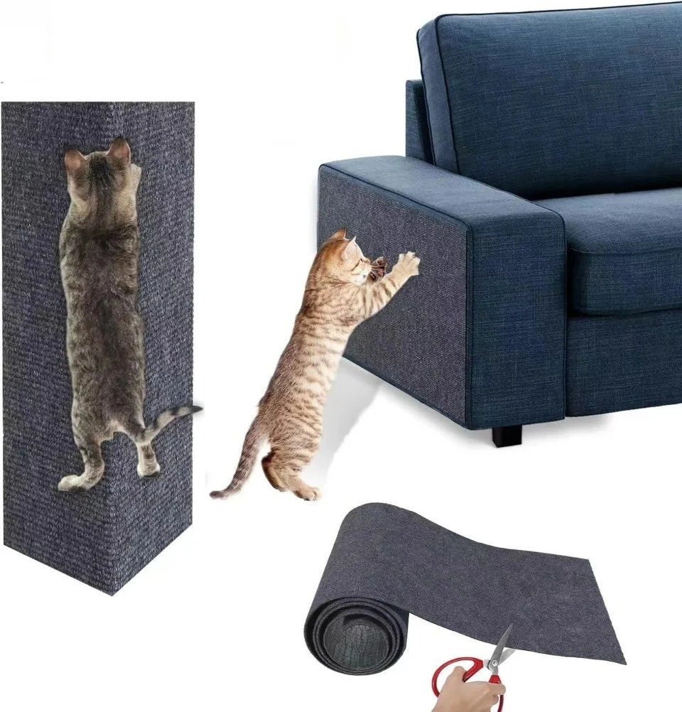 Trimmable Self-Adhesive Carpet Cats Scratch Board Wall Anti Cat Scratch Sofa Diy Cats Scratch Board Sofa Protection Paws Sharpen