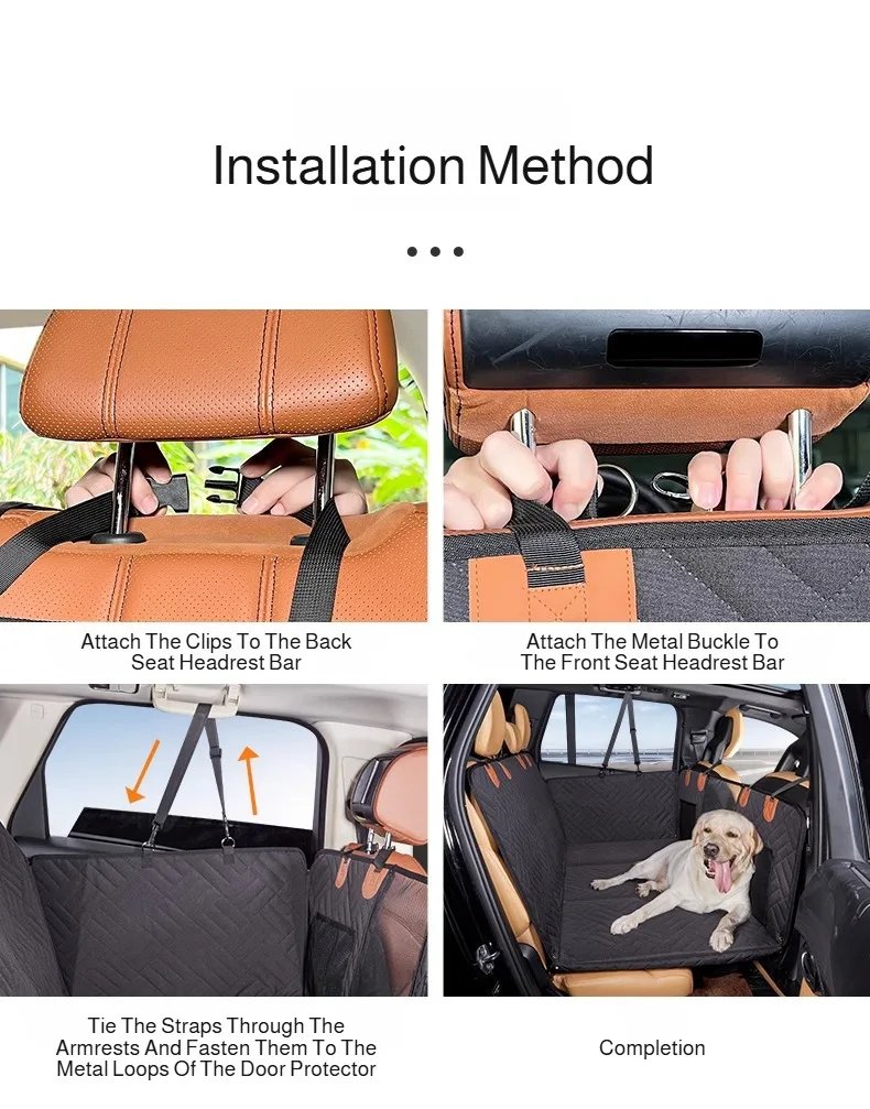 Winter Removable Car Seat Cover Back Seat Extension Dog Pad Waterproof Scratch Proof Nonslip Hammock Rear Seat Cushion for Pet