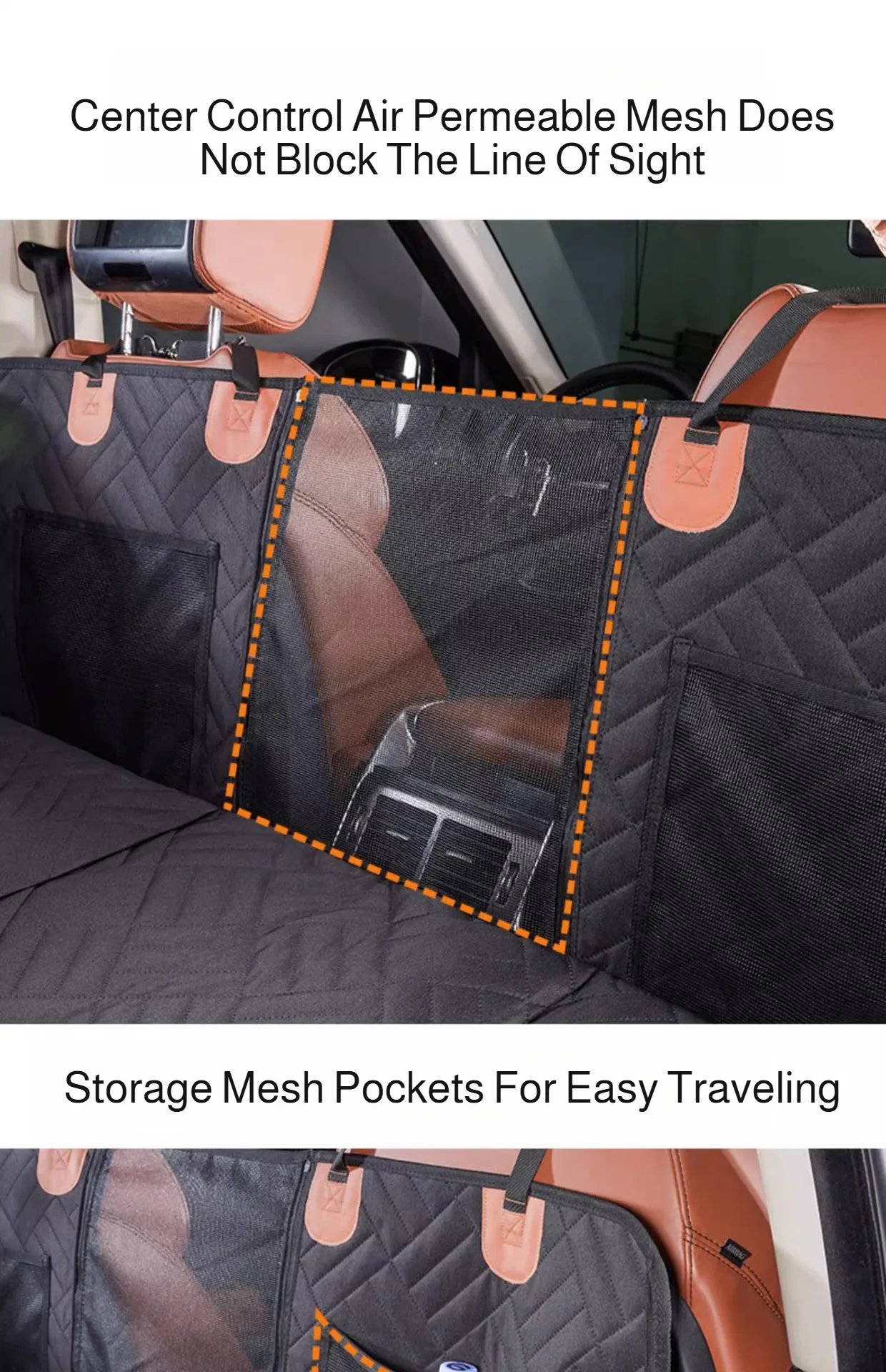 Winter Removable Car Seat Cover Back Seat Extension Dog Pad Waterproof Scratch Proof Nonslip Hammock Rear Seat Cushion for Pet