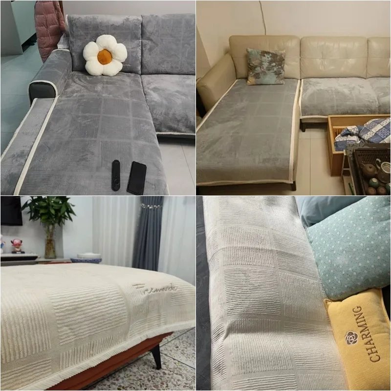 1PC Nordic Thicken Sofa Seat Cover for Living Room Non-Slip Pets Kids Sofa Cushion Mat Soft Plush Couch Towel Pad Home Decor