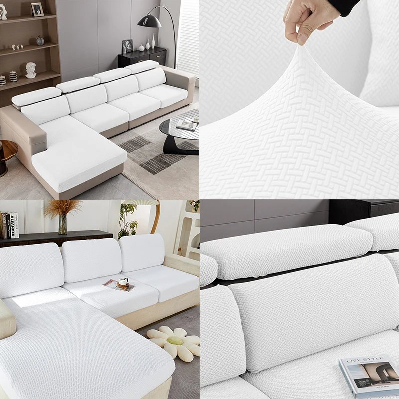 Thick Jacquard Sofa Seat Cushion Cover Funiture Protector Stretch Couch Covers ForLiving Room Removable Seat Slipcover Kids Pets