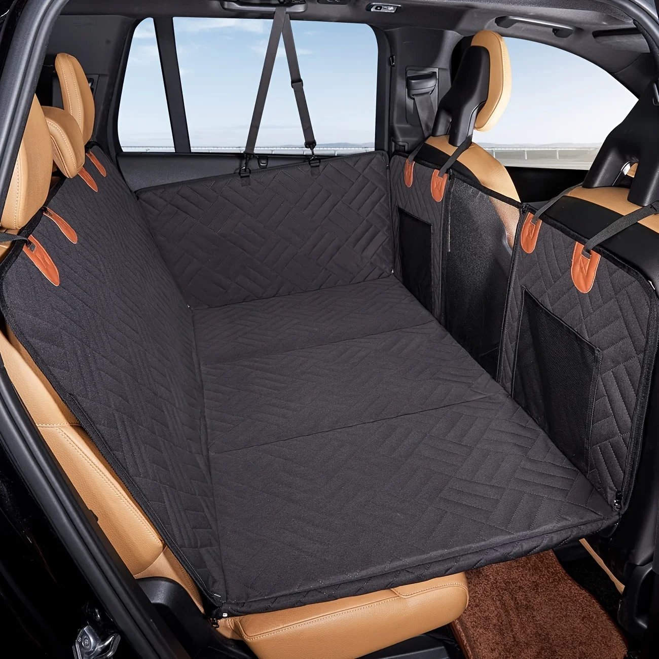 Hammock-Style Portable Back Seat Cover: Waterproof & Scratch-Proof Pet Car Seat Protector - Anti-Slip Fabric with Soft Padding