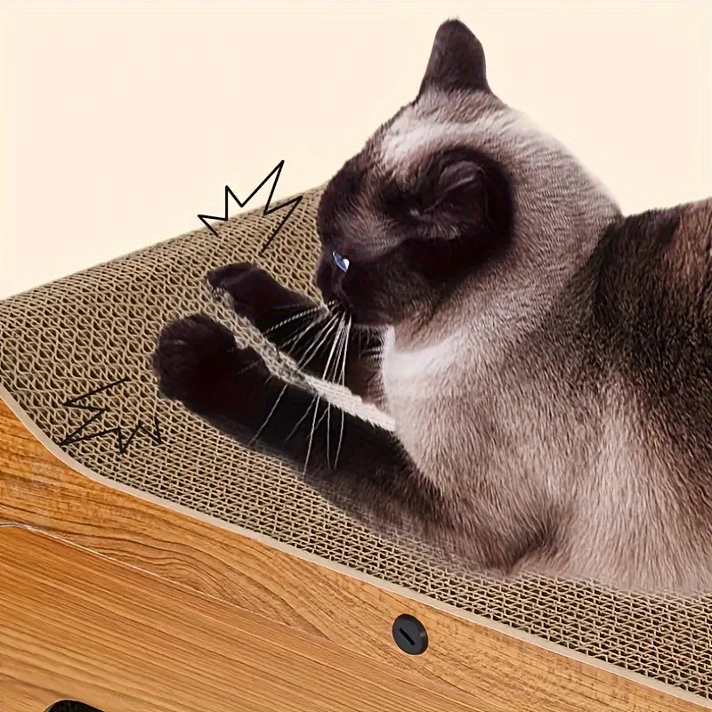 Cat scratch sofa with durable cardboard nest, scratch column, and interactive toys - indoor cat scratch sofa all year round Cat scratch sofa with durable cardboard nest, scratch column, and interactive toys - indoor cat scratch sofa all year round