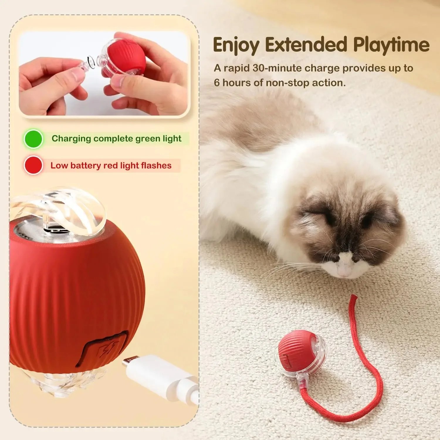 New Cat Interactive Ball Toy,Automatic Rolling Cat Ball Rechargeable,Smart Kitten Interactive Toy,Intelligent Balls Toy for Cat New Cat Interactive Ball Toy,Automatic Rolling Cat Ball Rechargeable,Smart Kitten Interactive Toy,Intelligent Balls Toy for Cat