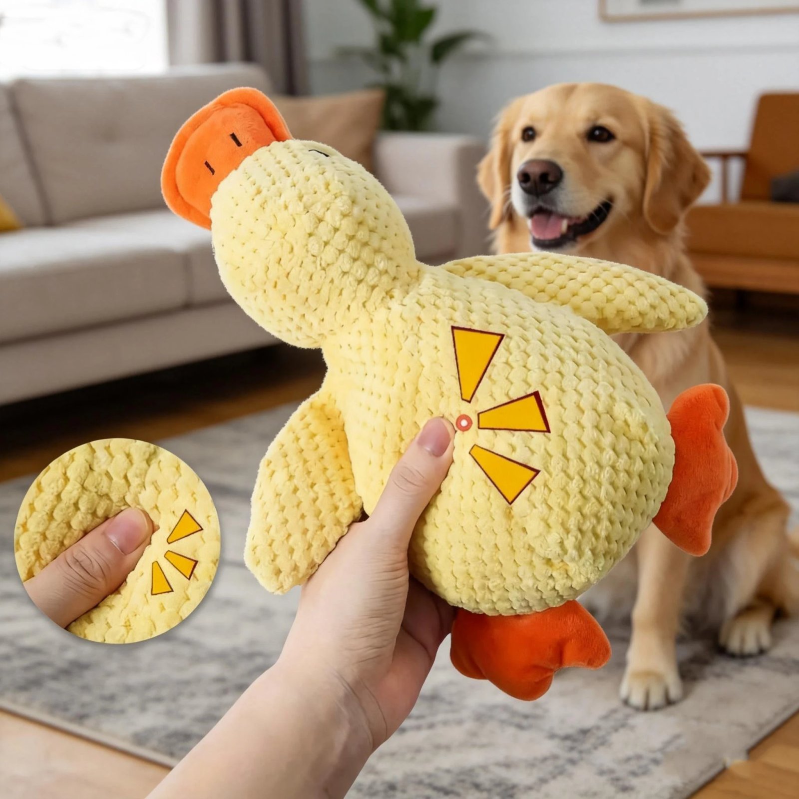 Dog Toy Plush,Sleeping Duck With Sound Pet Interactive Plush Bite Resistant Teeth Grinding Puppy Cat Relieve Boredom Pet Product