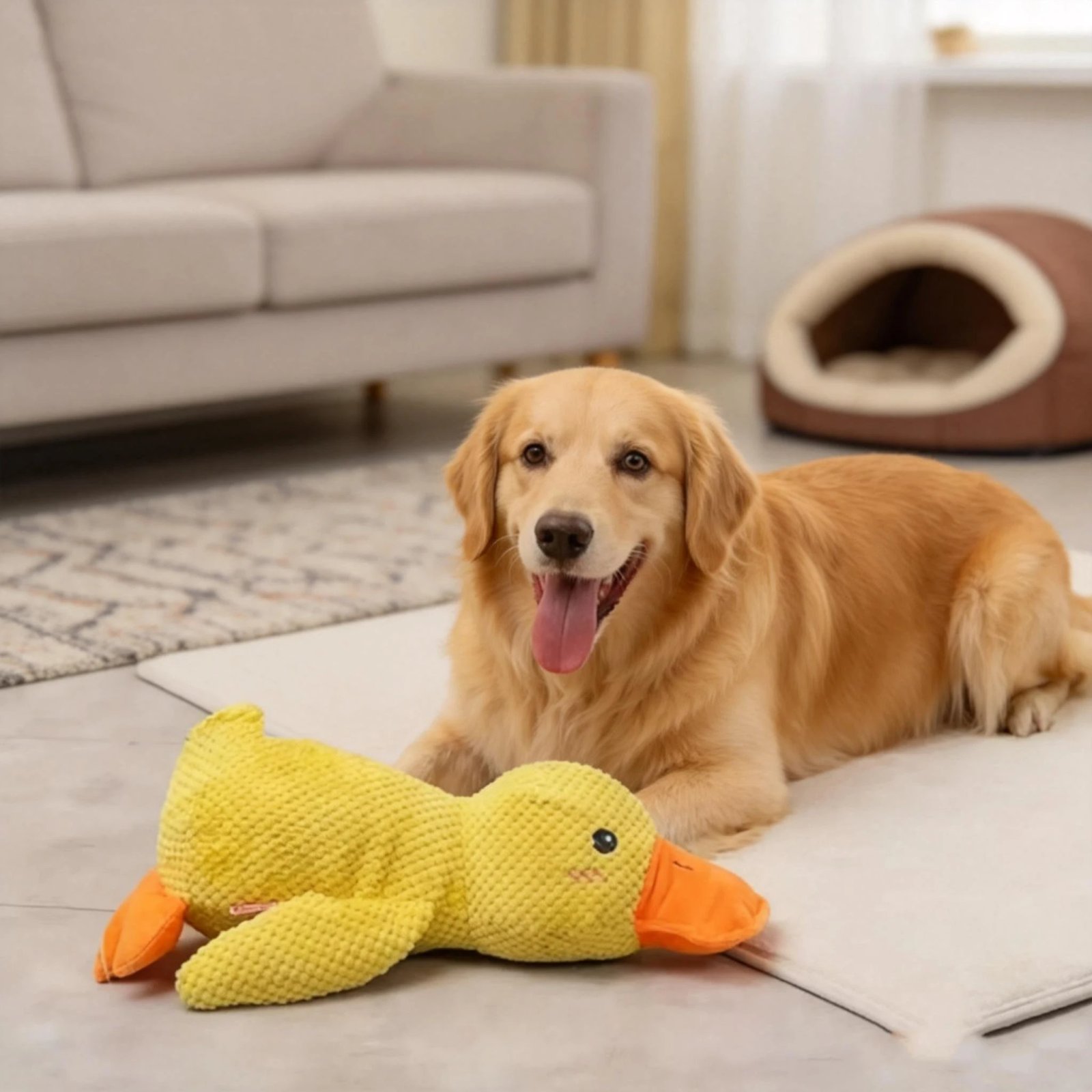 Dog Toy Plush,Sleeping Duck With Sound Pet Interactive Plush Bite Resistant Teeth Grinding Puppy Cat Relieve Boredom Pet Product