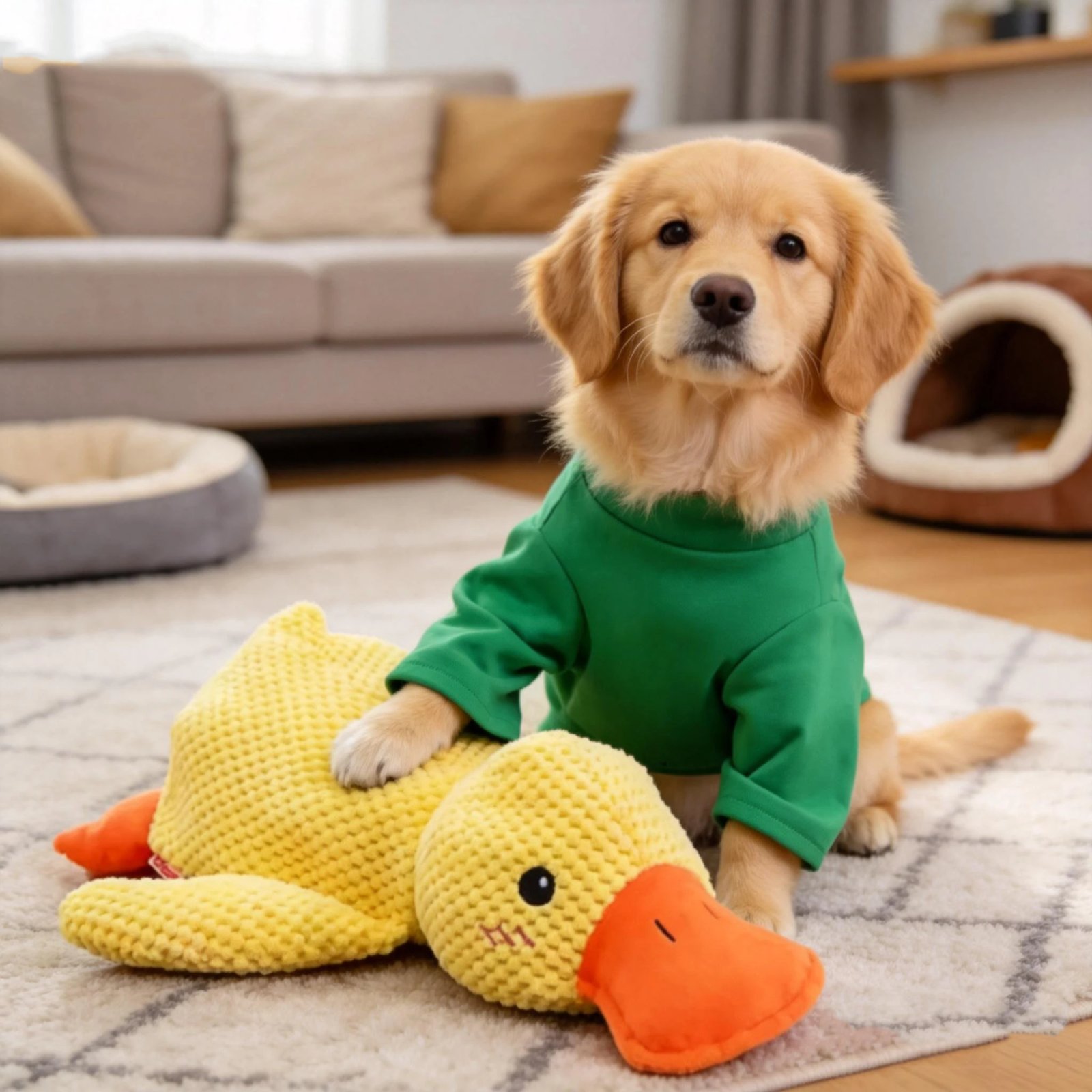 Dog Toy Plush,Sleeping Duck With Sound Pet Interactive Plush Bite Resistant Teeth Grinding Puppy Cat Relieve Boredom Pet Product