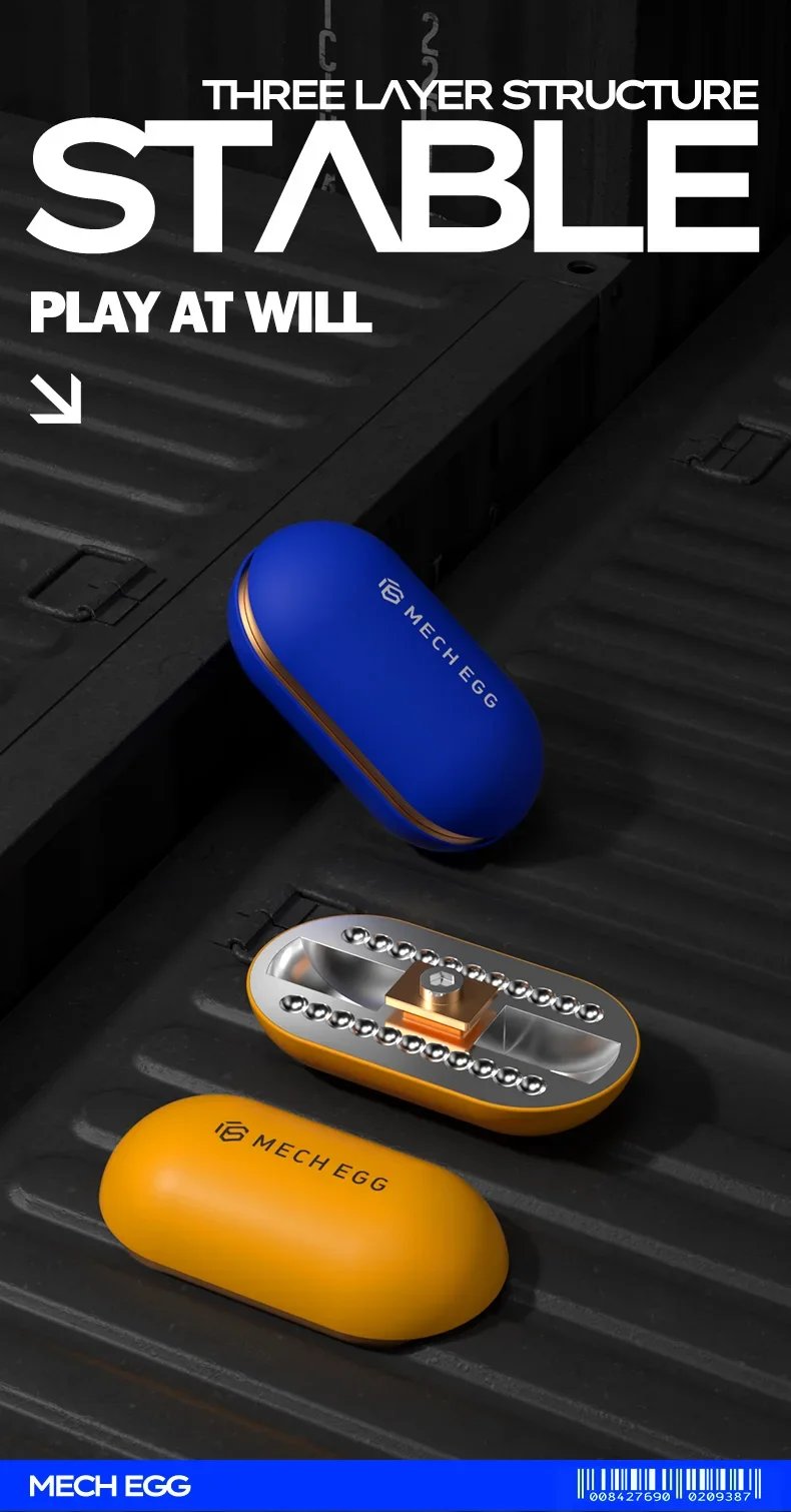 Mech Egg EDC Fidget Slider Metal Fidget Toys ADHD Tool Anti-anxiety Office Desk Toys Adult Stress Relief Toys Birthday Gifts