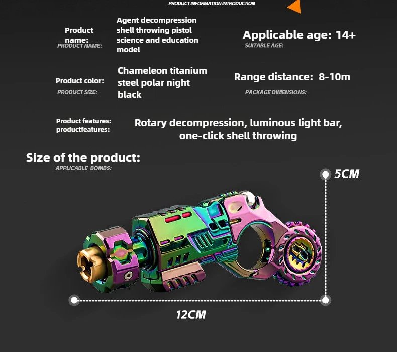 Shell-Ejecting Alloy Toy Pistol Set Stress Relief Fidget Sensory Toy Mini Finger Spinning Top EDC Desk Gadget Gift for Teen Boys Shell-Ejecting Alloy Toy Pistol Set Stress Relief Fidget Sensory Toy Mini Finger Spinning Top EDC Desk Gadget Gift for Teen Boys