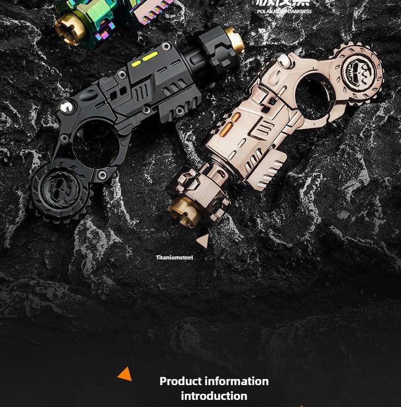 Shell-Ejecting Alloy Toy Pistol Set Stress Relief Fidget Sensory Toy Mini Finger Spinning Top EDC Desk Gadget Gift for Teen Boys