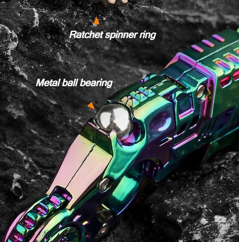 Shell-Ejecting Alloy Toy Pistol Set Stress Relief Fidget Sensory Toy Mini Finger Spinning Top EDC Desk Gadget Gift for Teen Boys