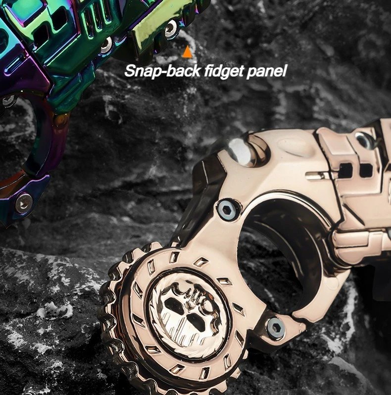 Shell-Ejecting Alloy Toy Pistol Set Stress Relief Fidget Sensory Toy Mini Finger Spinning Top EDC Desk Gadget Gift for Teen Boys